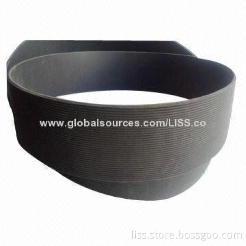 Rubber Ribbed Belts, Coated with Yellow and Black